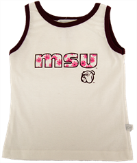 Third Street Flower MSU Bulldog Face Tanktop