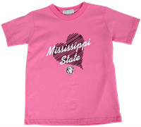 Third Street Mississippi State Heart Scribble Short Sleeve Tee