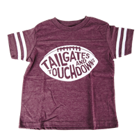 Toddler Tailgates and Touchdowns Striped Short Sleeve Shirt