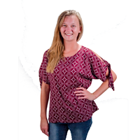 Escapada Victory Print Tie Short Sleeve Shirt