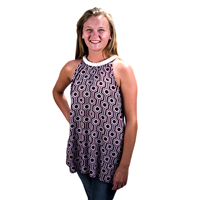 Escapada Nick Antiqua Neck Braid Sleeveless Top