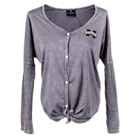 Colosseum Banner M Button Down and Tie Distressed Top