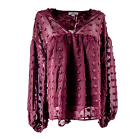 Entro Vneck Pom Detail Baby Doll Top