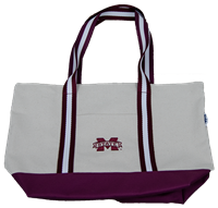 Desden Banner M Maroon Trim Canvas Tote