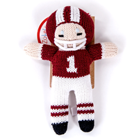 Zubels Hand Knit Eco-Friendly 7" Football Player with Rattle - Ages 0+