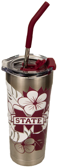 20 oz Floral Banner M Tumbler with Stainless Steel Straw