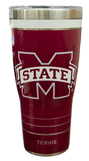 30 Oz Banner M Bulldog Face Travel Tumbler