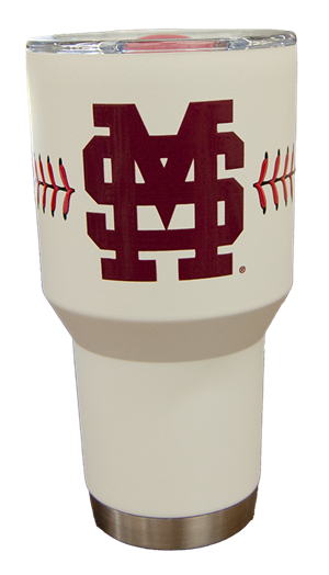 30 Oz MSU Baseball Logo with Baseball Stitch Tumbler
