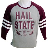 2023 Adidas Hail State Walking Bully Laurel 3/4 Sleeve Raglan Tee