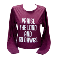 Deep South Praise the Lord and Go Dawgs Long Sleeve Tee