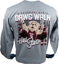 Comfort Colors Dawg Walk on Front & Mascot on Back Long Sleeve Tee