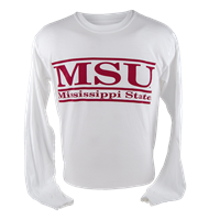 Comfort Color MSU Bar White Long Sleeve