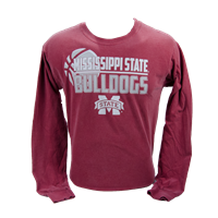 Comfort Colors Outline Mississippi State Bulldogs Banner M Long Sleeve Tee