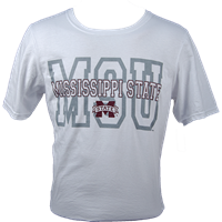 Russell Grey and White MSU Short Sleeve Tee