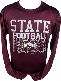 Badger State Football with Banner M Long Sleeve