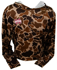 Drake Performance Old School Camo Banner M Hooded Long Sleeve Tee