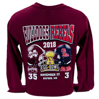 2018 Egg Bowl Helmet Score Long Sleeve Tee