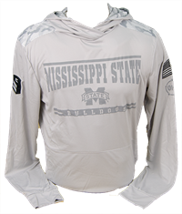 OHT Camo Back Mississippi State Hooded Long Sleeve Tee with Patches