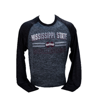 Colosseum Raven Racing Stripe Banner M Mississippi State Bulldogs Long Sleeve Tee