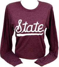 Bella Canvas Tri-blend State Script Long Sleeve Tee