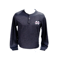 Colosseum Waffle Henley Banner M 3 Button Long Sleeve Shirt