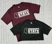 Badger Mississippi State Bulldogs Miss. State Outline Short Sleeve Tee