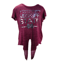 Blue 84 Camila 1878 Miss State Foil Short Sleeve Top