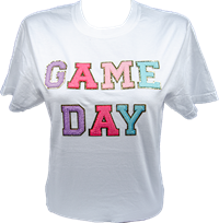 Comfort Colors Multicolored Game Day with Glitter Patch Tee