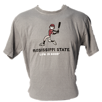 Life Is Good Misssissippi State Jake Baseball Player Tee