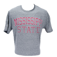 Blue 84 Triblend 2 Tone Mississippi State Vintage Short Sleeve Tee