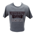 Russell MS Wordmark Gray White Outline Basketball Short Sleeve Tee