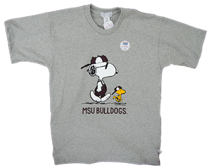Snoopy & Woodstock MSU Bulldogs Short Sleeve Tee