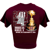 2018 Egg Bowl Victory Large Trophy Msu Score Short Sleeve Tee