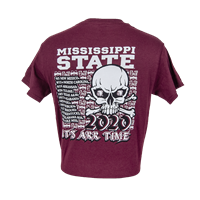 2020 Football Schedule Tee with Skull and Crossbones
