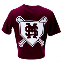 Russell Interlocking Ms Crossing Bats With Plate Short Sleeve Tee