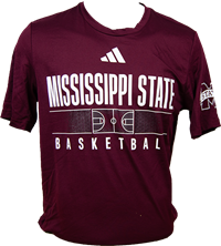 2023 Adidas Pregame Mississippi State Basketball Court Short Sleeve Tee