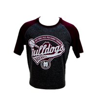 Adidas Raglan 2 Tone Bulldogs Baseball Script Short Sleeve Tee