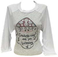 LuckyBird Santa Cowbells Ring 3QS Raglan Tee
