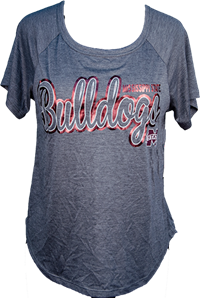 Colosseum Bulldogs Script Reflective with Silver Glitter Raglan Tee