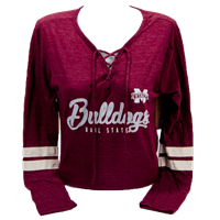 Lydia Tie up Hail State Stripe Long Sleeves Shirt