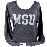 Women's MSU Long Sleeve Tee with Elbow Patches