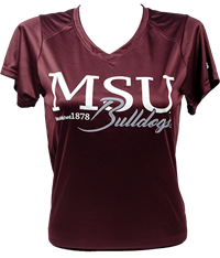 Badger MSU Bulldogs V-Neck Short Sleeve Tee