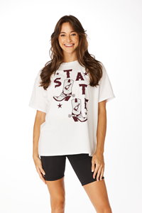 Stewart Simmons State Cowbell Boots Short Sleeve Tee