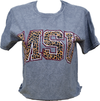 Gameday Couture Women's Short Sleeve Leopard Arch MSU Tee