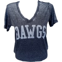 Blue 84 Dawgs Distressed V-neck SS Tee