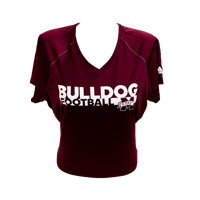 Adidas Grind V-Neck Bulldogs Football Short Sleeve Tee