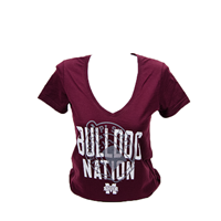 Adidas Bulldog Nation V-Neck Short Sleeve Tee
