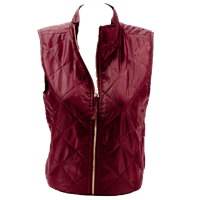 Quilted Gold Zipper Maroon Vest
