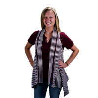 Emerson Street Flowy Mini Stripe Collar Sleeveless Vest