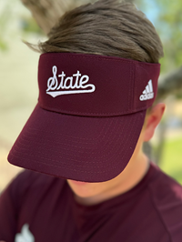 Adidas White State Script Adj Visor
